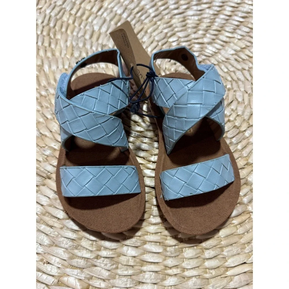 Lucky Brand Toddler Girl Woven Sandals Soft Blue Summer Shoes Cute & Comfy